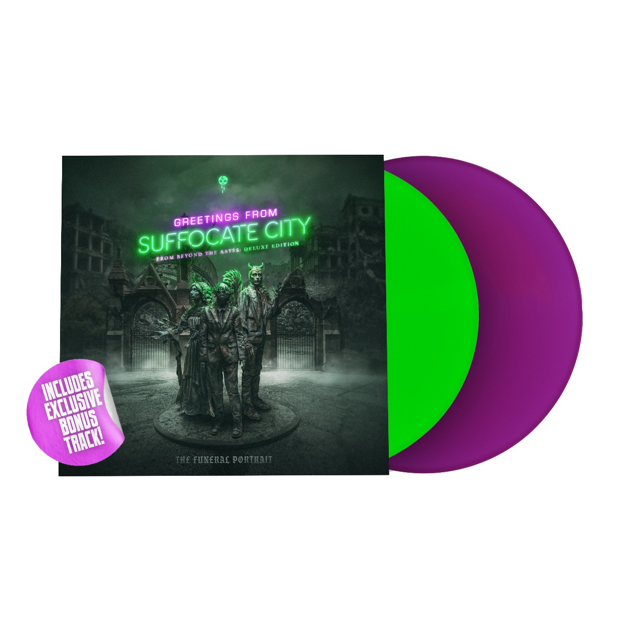 The Funeral Portrait - Greetings From Suffocate City Deluxe Neon Green + Purple Vinyl