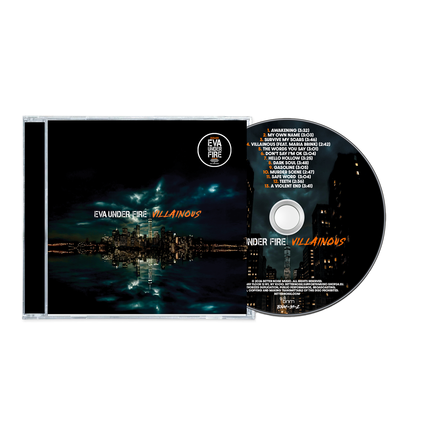 Eva Under Fire - Villainous CD (PRESALE 07/10.26)